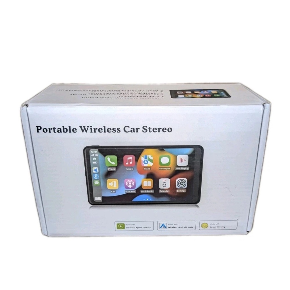 Smart Touch Screen Car Audio System - White‎ Digital Display